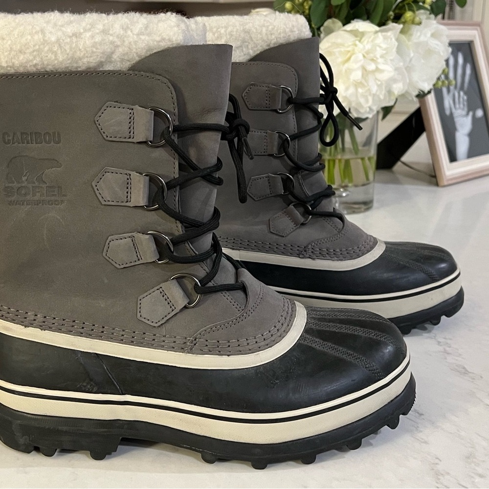 NWT Sorel Caribou Gray Winter Boots NL1005-281